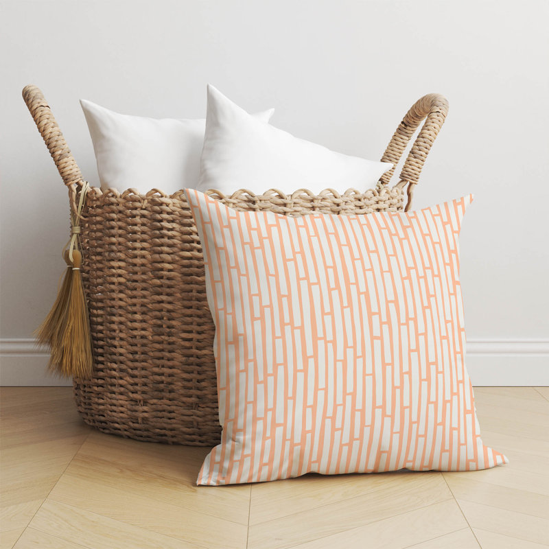 Cultural Rows Peach Throw Pillow, 16"H x 16"W