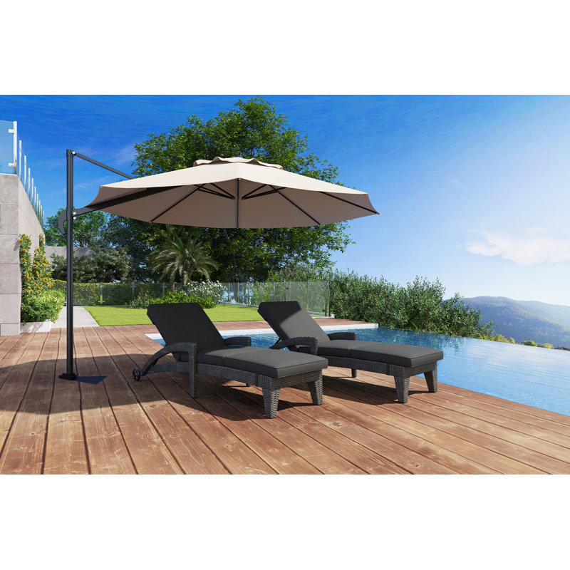 Patio Reclining Chaise Lounger with Removable Cushions for Backyard/Poolside, Gray