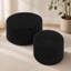 Ensemble de 2 poufs cylindriques rembourrés pour une assise et un repose-pieds flexibles-1640018551