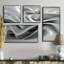 Gris infini ondulations - art mural moderne 4 pièces-115616977-115616978