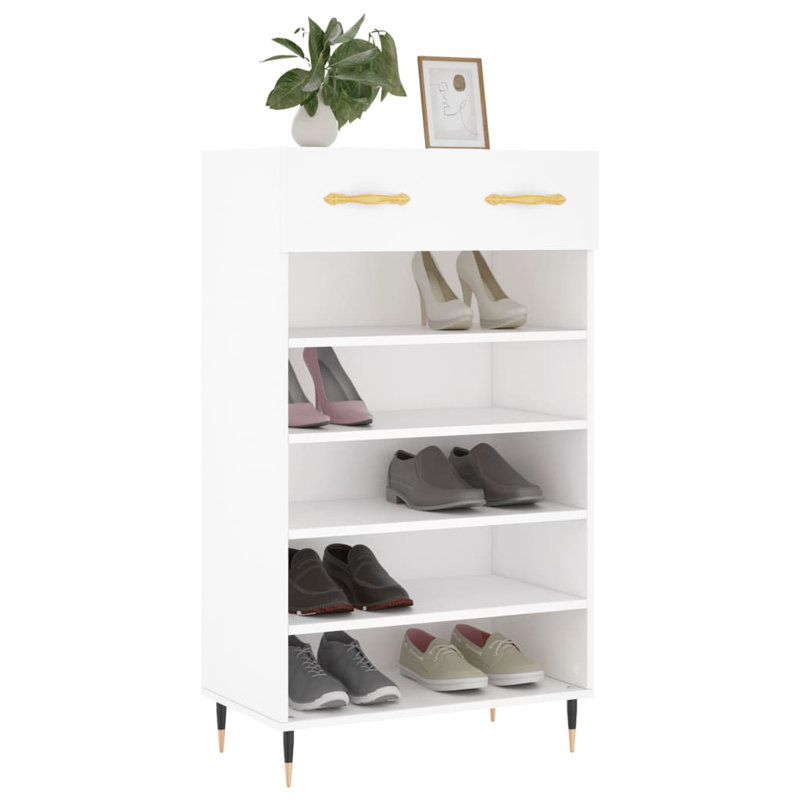 10 Pair Shoe Storage Cabinet, White
