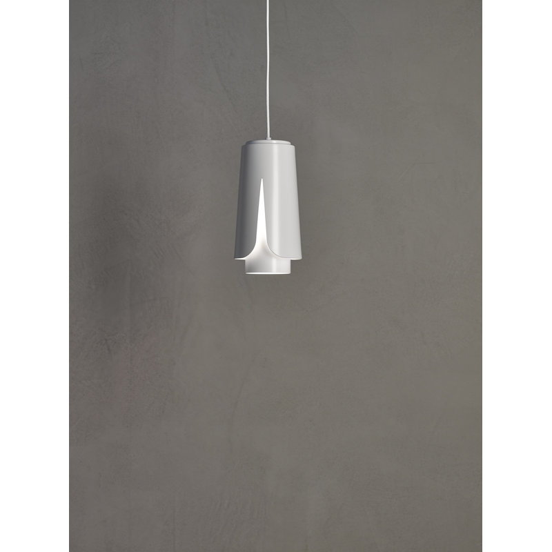 Tulipa 1 - Light Chrome Unique/Statement Pendant, Matt White