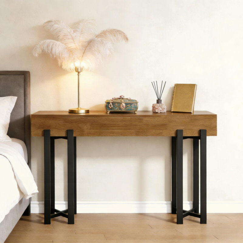 Foyer Table,Rustic Console Table,Hallway Table,Sofa Table,Display Shelf, Rustic Brown