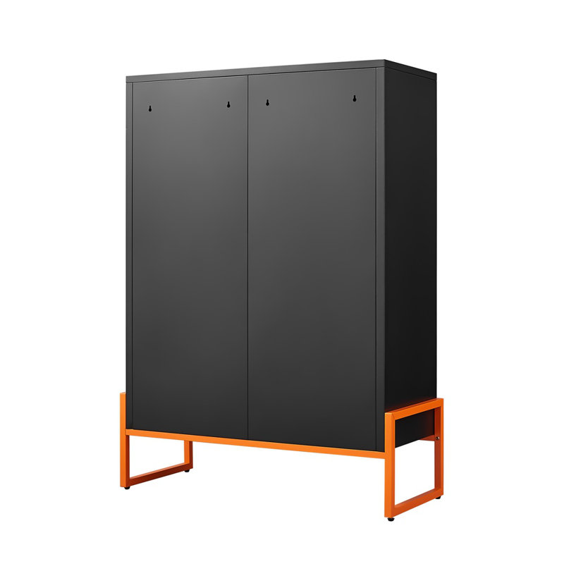 5.9" High Foot Double-sided Mesh Door Shoe Cabinet – Movable Double-layer Partitions, Hollow Base (moisture-proof/seismic), Robot Vacuum Accessible, Under-door Storage For Living Room