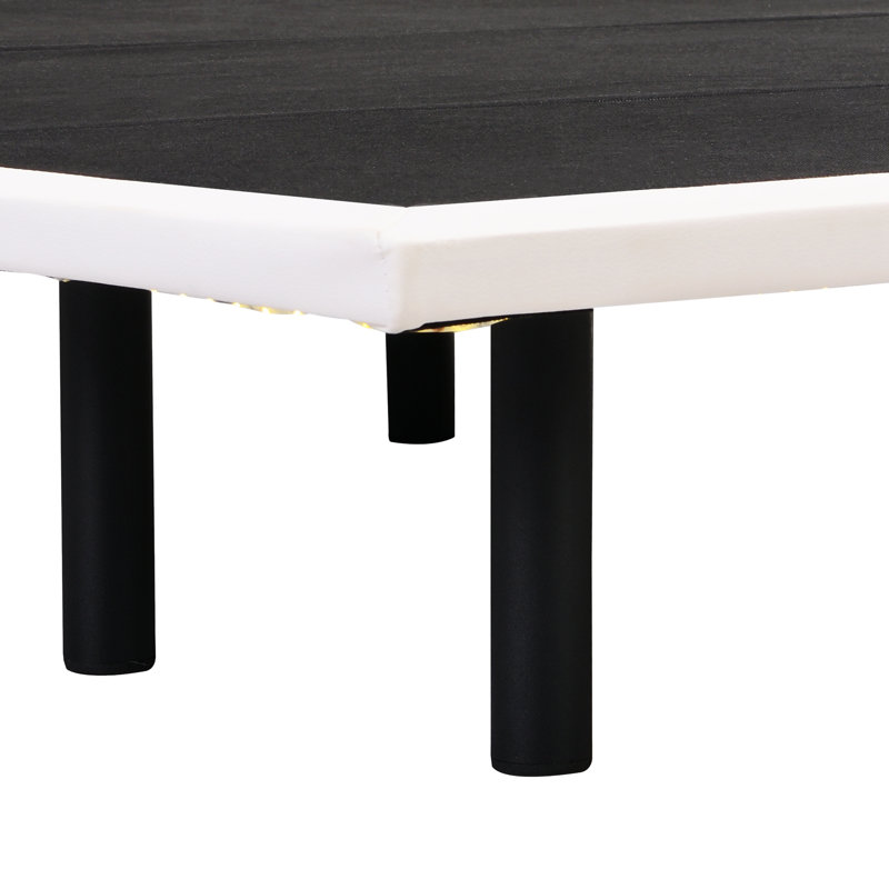 Lit plateforme en cuir Amaryah, Blanc