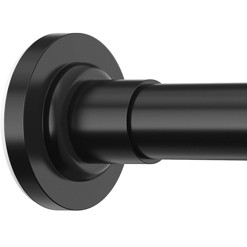 Barre de douche télescopique réglable de 81 à 190 cm (32 à 75 pouces), en acier inoxydable, avec ressort de tension. Parfait pour la salle de bain ou les fenêtres. Installation sans perçage, antidérapante et antirouille. Couleur : noir.