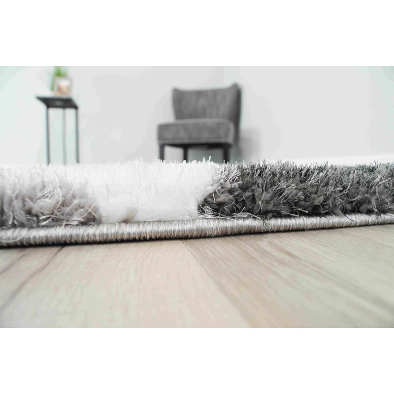 Modern Arriola Shag Abstract Geometric Rug For Living Room Bedroom, Rectangle 3'11" x 5'3"