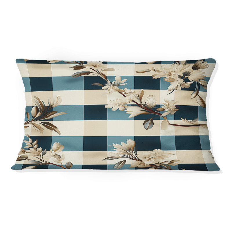 Coussin Nautical Vintage Floral Stripes I - Plaid