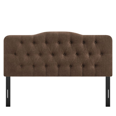 Annabel Premium Linen Blend Full Headboard In Cocoa