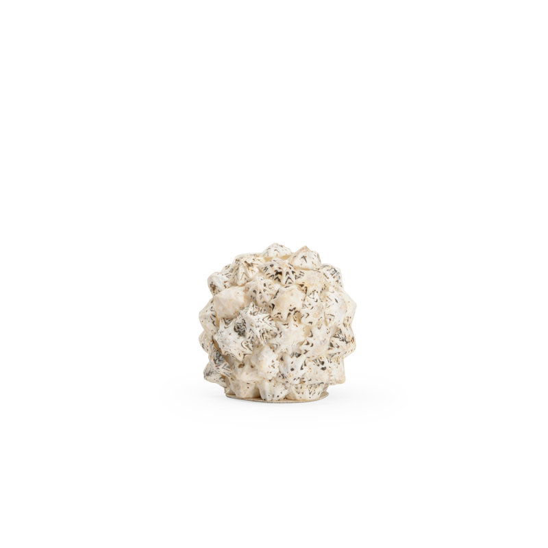 Shell Ball Sculpture, 3.3" H x 3.5" W x 3.5" D