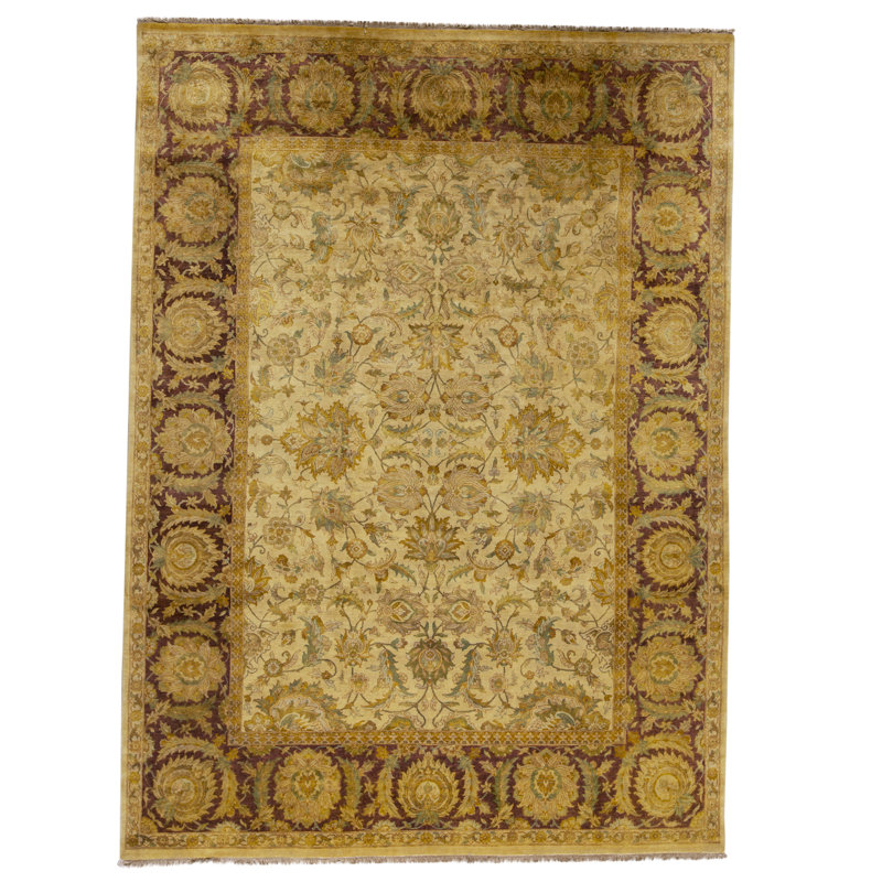 Tapis doré de haute qualité noué à la main