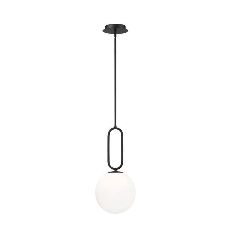 1 - Light Pendant, Acid Opal/Matte Black, 18.75" H x 9.75" W x 9.75" D