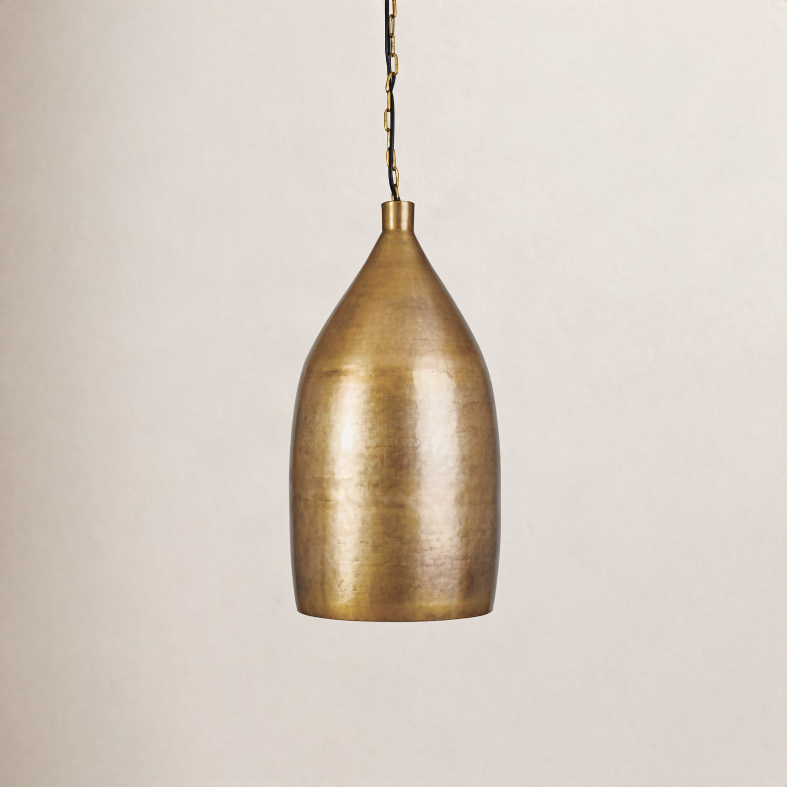 Single Light Iron Dimmable Pendant, 25'' H X 12'' W X 12'' D, Gold