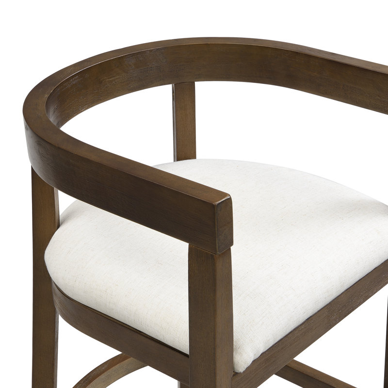 Tabouret de comptoir en bois d'hévéa Gurseese, Noyer, Tabouret de bar (siège d'une hauteur de 30 po)
