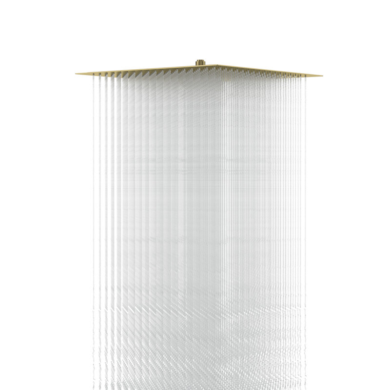 16 Inch Stainless Steel Shower Head, Square, Gold