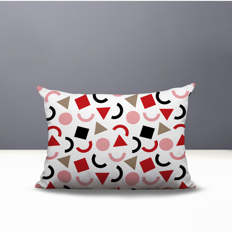 Coussin lombaire réversible intérieur / extérieur Fazzal, Rectangle H 18 po x l 25 po, Rouge