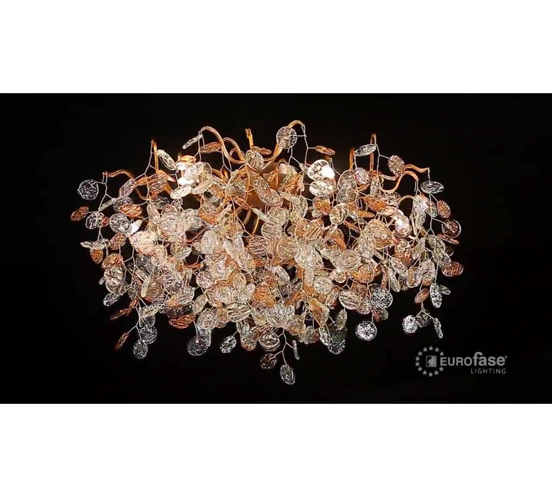 Campobasso Antique Gold 10-Light Crystal Chandelier with Amber Shades