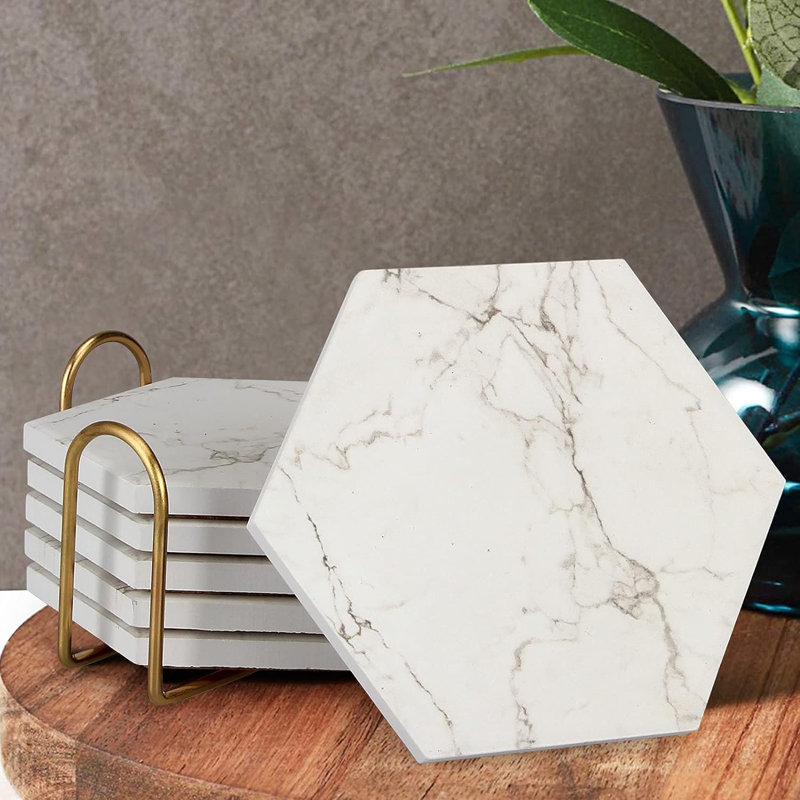 Ensemble de sous-verres en céramique 6 pièces