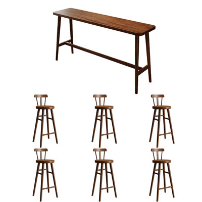 Casual solid wood bar counter tables and chairs