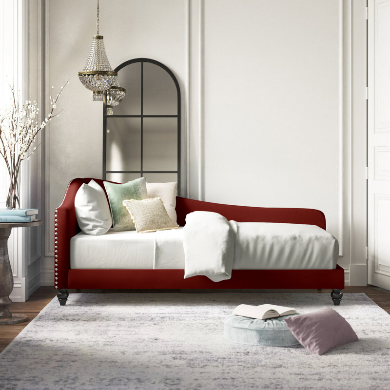 Austwell Upholstered Daybed, Burgundy