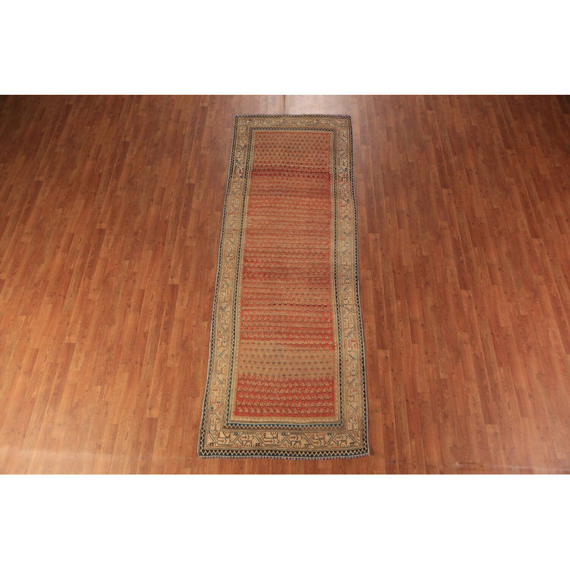 Tapis de couloir géométrique en laine Boteh