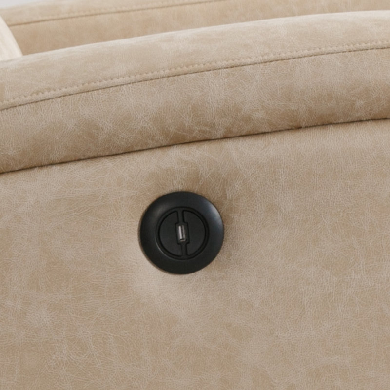 Fauteuil inclinable électrique 36,1 po Karelie, Similicuir beige