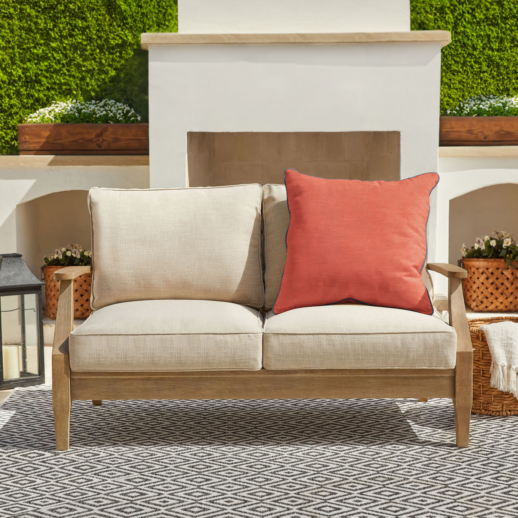 Rubina Sunbrella® Indoor/Outdoor Throw Pillow, 24" x 24", Gray