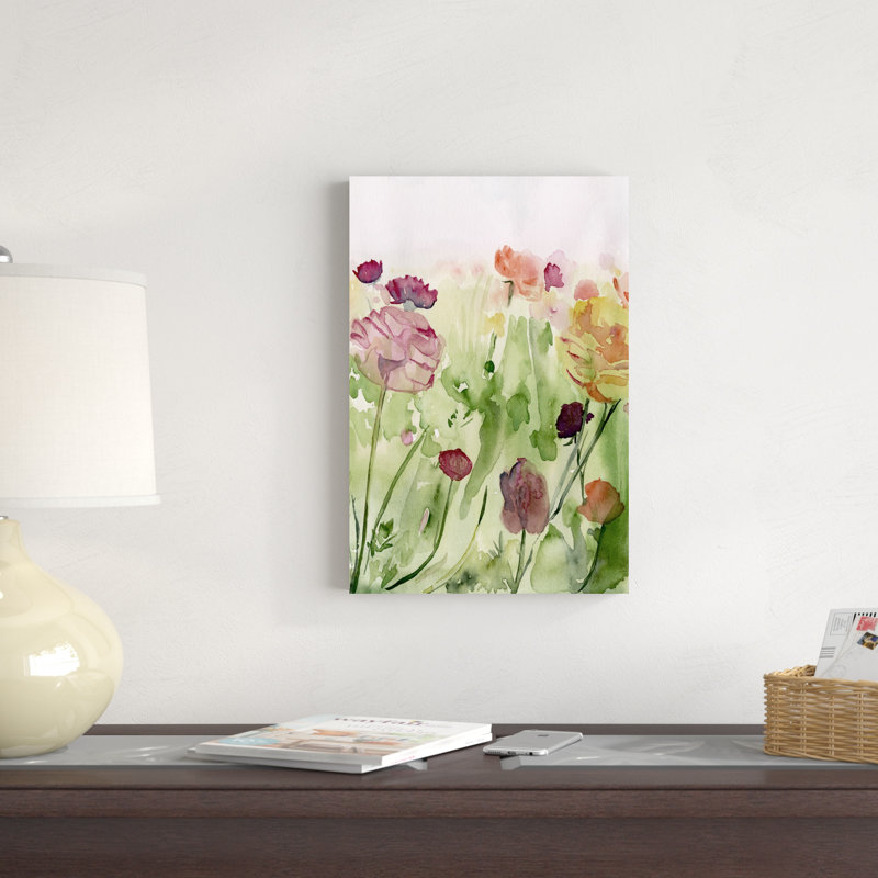 Parmi les fleurs sauvages de l'aquarelle II, H 18 po x l 12 po x P 1,25 po