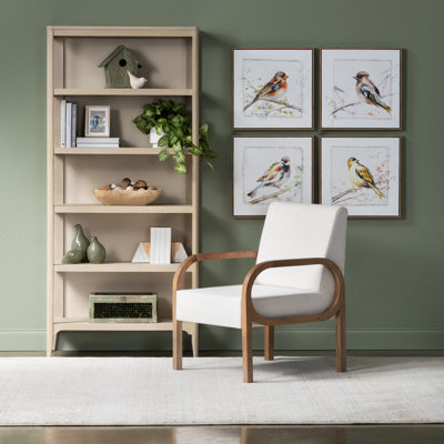 Dupree 4-Piece Multicolored Birds Framed Canvas Painting Set