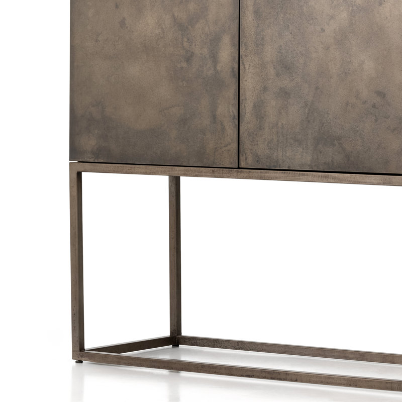 Roman Bar Cabinet, Antiqued Brass Aluminum