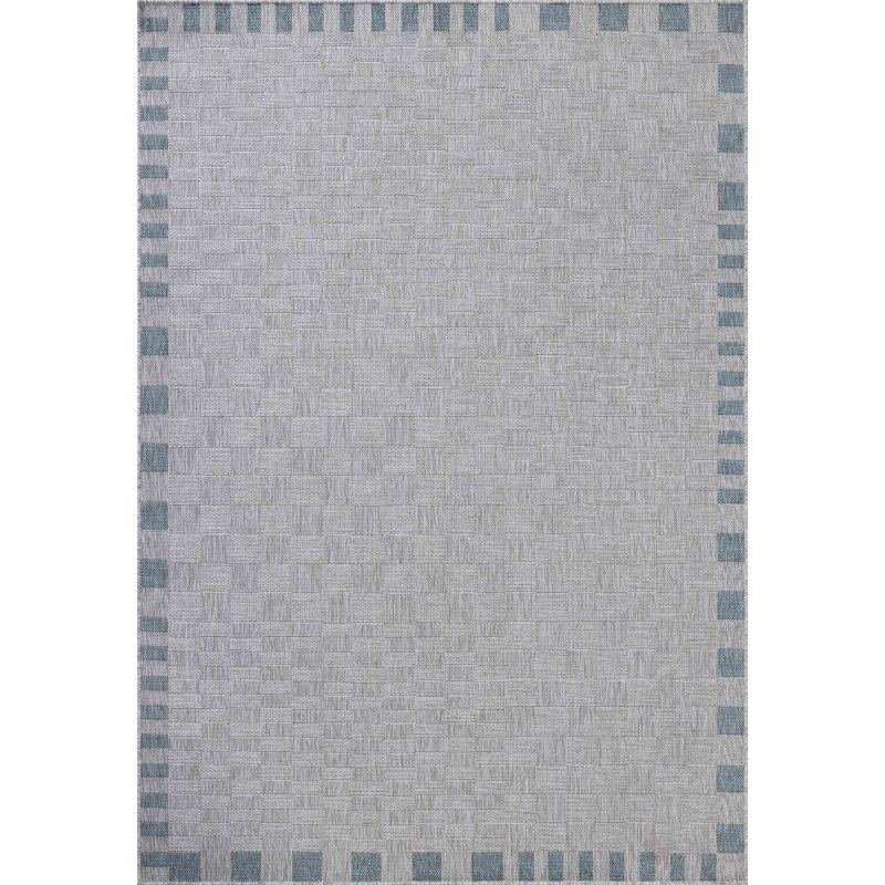 Amber Lewis x Loloi Indoor / Outdoor Topanga Silver / Blue Area Rug, Rectangle 3'11" x 5'11"
