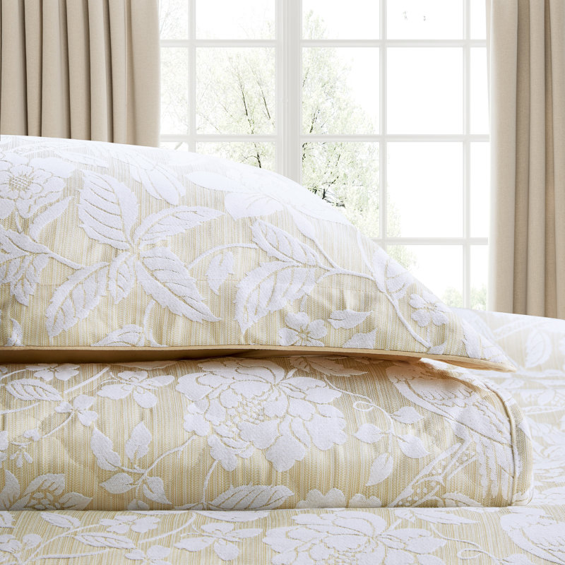 Pyramus Cotton Duvet Cover Set, Gold, Double Duvet Cover Set