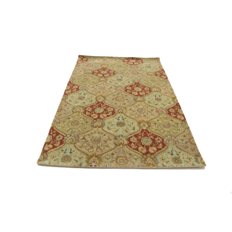Tapis floral multicolore touffeté à la main 5 x 8