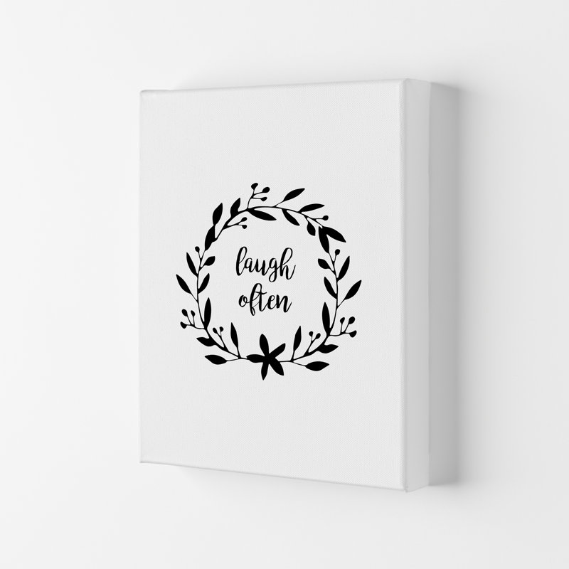 Laugh Often Illustration - Print, 84.1cm H x 59.4cm W x 4cm D, Wrapped Canvas