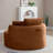 53.5" Oversized Round Chaise Lounge Chair Indoor, Comfy Corduroy Upholstered Boneless Couch with Pillow, No Assembly Required, Deep Seat Lounge Floor Compression Sofa Chair for Living Room, Apartment-503218585