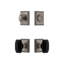 Carre Square Rosette Complete Entry Set with Single Cylinder Deadbolt and Baguette Black Crystal Knob-1928450036-1928450037