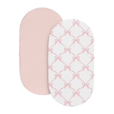 Ballerina and Ballet Bows Fitted Bassinet Crib Sheets Set of 2 Fitted Crib Sheet