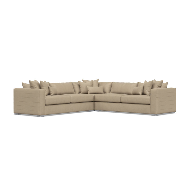 Sectional, Tan Polyester
