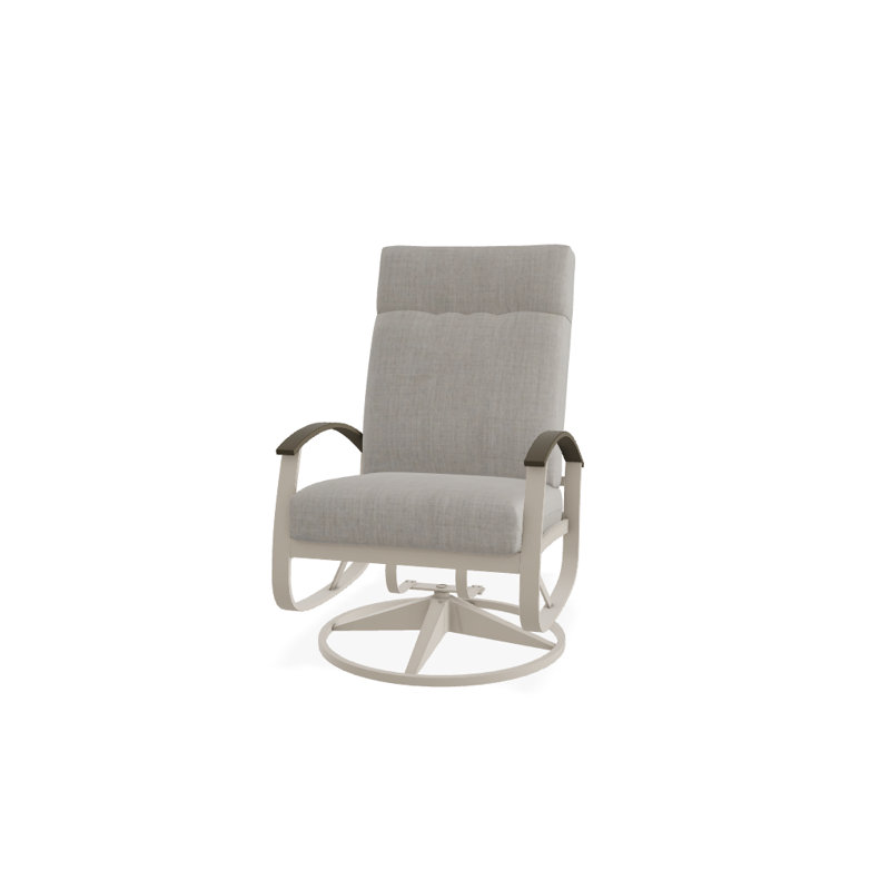 Belle Isle Outdoor Rocker Chair, Canvas Sapphire Blue Sunbrella, Beachwood P40, Textured Black