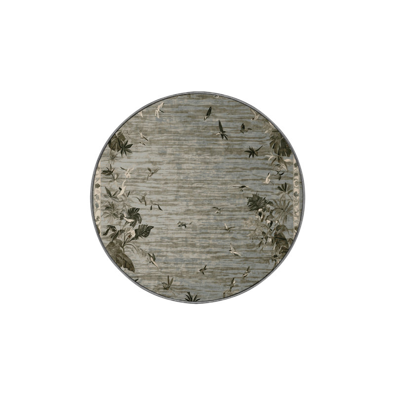 Tapis brun soyeux et moelleux, Rond 6 pi