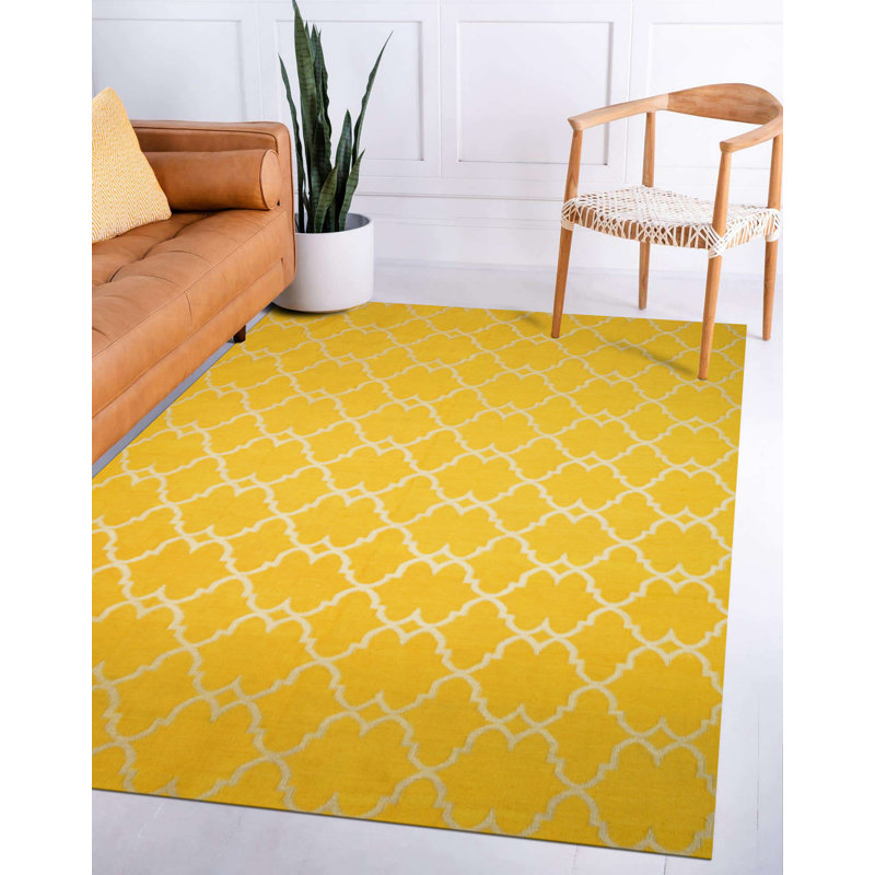 Tapis jaune noué à la main Sung