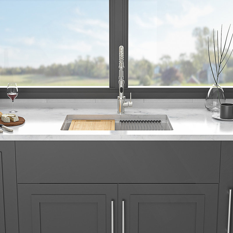 Évier de cuisine en quartz composite avec plan de travail
