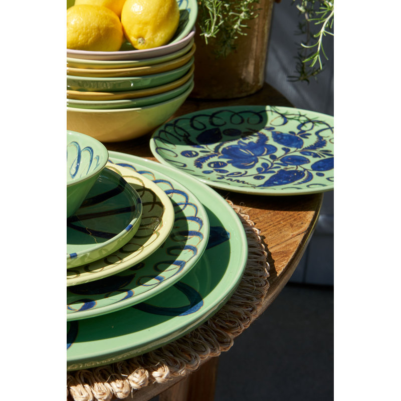 Amalfi Dessert Plate - Mustard - 9.1", Lime