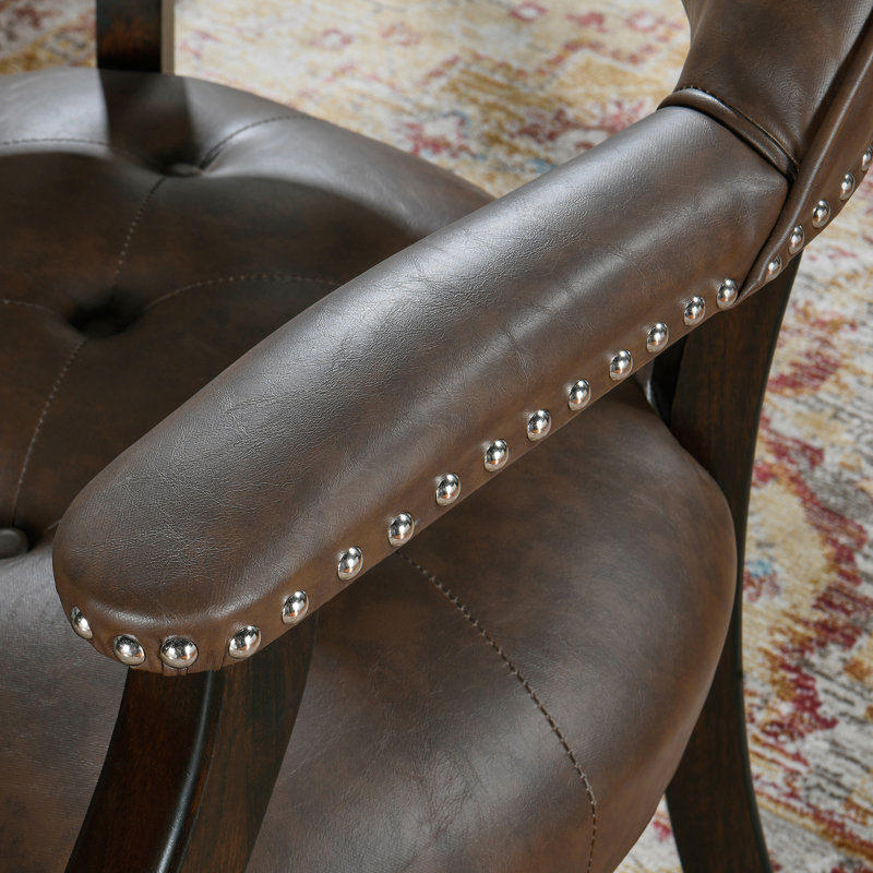 Chaise rembourrée Wexford, Marron foncé, 1