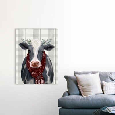 Reproduction d’art sur toile, "Yuletide cow II" par Victoria Borges