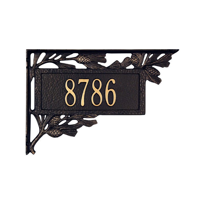 Pinecone 1-Line Hanging Sign, Yes, Black and Gold