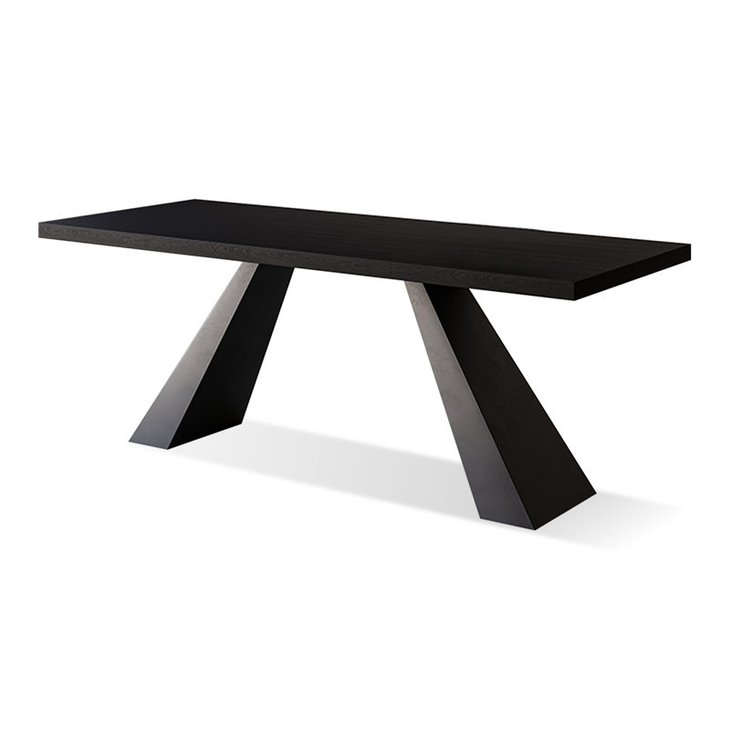 Table de salle à manger rectangulaire noire, H 29,53 po x L 78,74 po x l 31,5 po