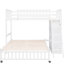 Lit superposé blanc avec six compartiments à tiroirs et tablette flexible-1446950839