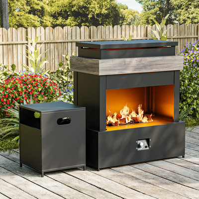 Modern Outdoor Gas Fireplace