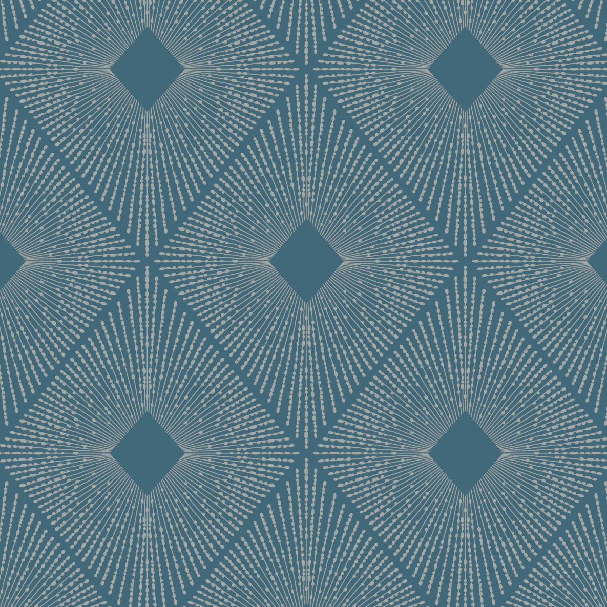Antonina Vella Modern Metals Modern Geometric Wallpaper, Blue/Silver